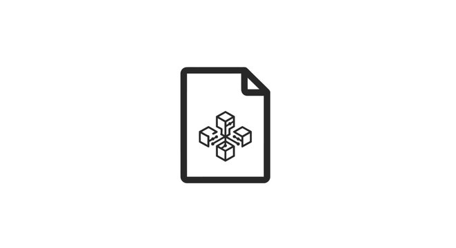 Black and white cube document icon.
