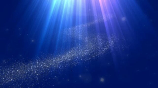 Abstract Blue Light Rays With Sparkling Dust Particles Ethereal Glowing Background For Digital Design And Creative Projects