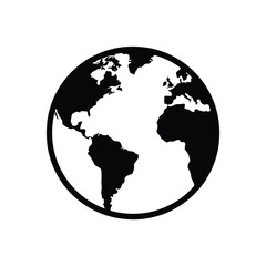 Black Silhouette Of The Earth Showing Continents Isolated On A White Background africa antarctica asia australia continent europe © Bsicon02