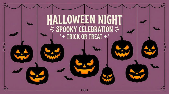 Halloween night spooky celebration trick or treat decoration with halloween