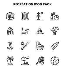 Fototapeta premium Recreation Line UI Icons Pack