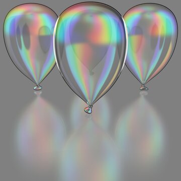 drei aufgeblasene Luftballons
