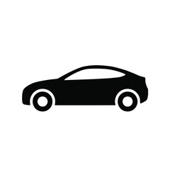 Fototapeta premium Black silhouette of a modern passenger car against a white background simple automotive design vehicle transportation transport auto
