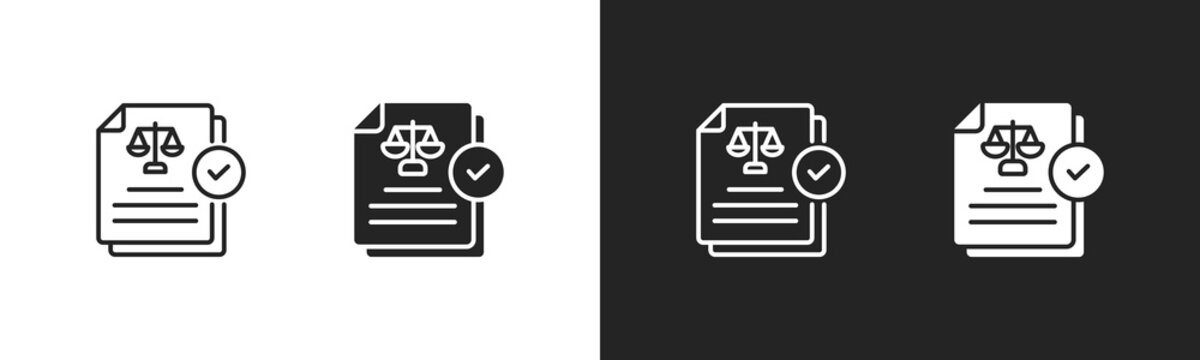 Document Icon. Set of icons in Two-tone background. Black and white collection.