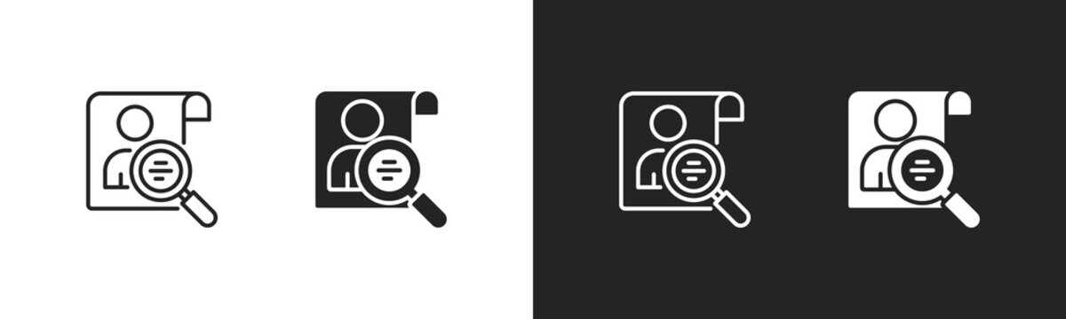Search Warrant Icon. Set of icons in Two-tone background. Black and white collection.