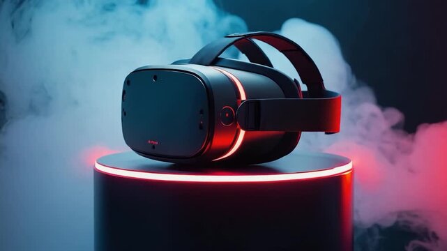VR Headset on a Lit Display