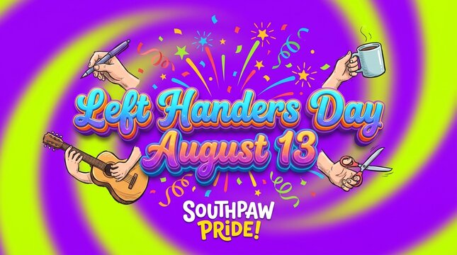 Left Handers Day August 13 Fun Quirky Lefty Celebration Background