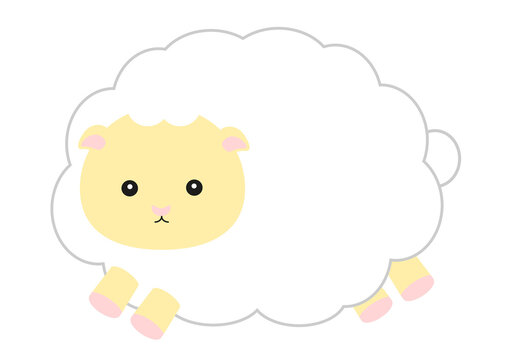  もこもこしたかわいい羊のイラスト