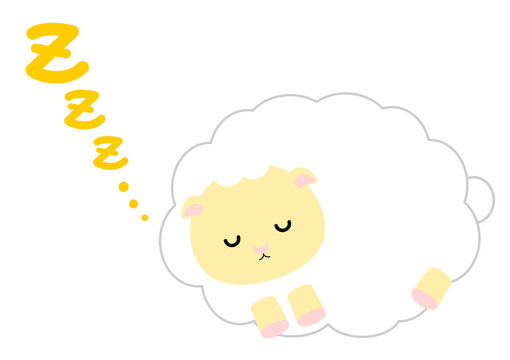  すやすや眠るかわいいヒツジ
