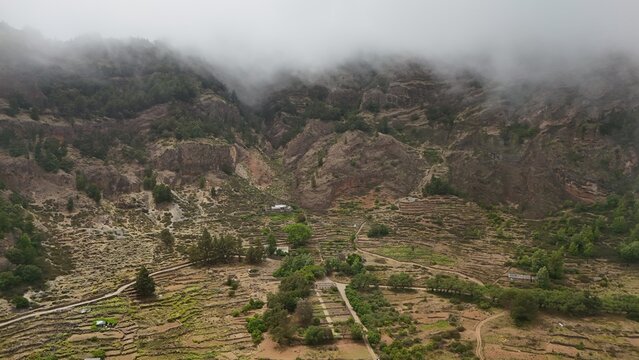 Aerial Shot Cova de Pa&uacute;l Santo Ant&atilde;o Cabo Verde