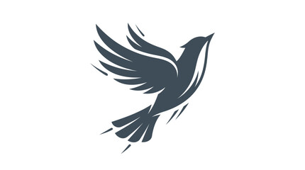 Fototapeta premium Dark Gray Bird in Flight Silhouette.