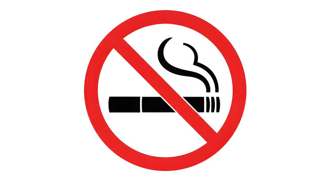 No smoking sign icon with a cigarette and red circle symbol