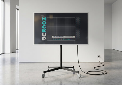 Tv Screen Mockup with Stand
