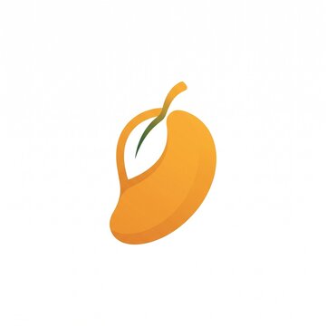 Stylized illustration of a sweet tropical mango with a green leaf, symbolizing healthy eating, exotic flavors, ideal for organic food branding, refreshing drink labels