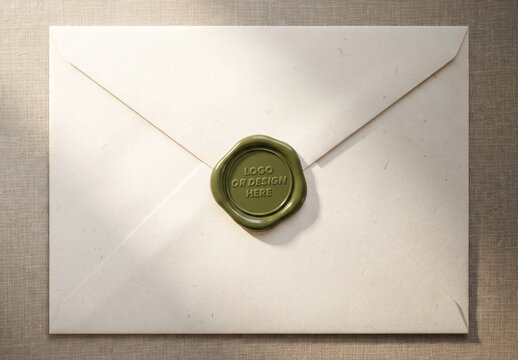 Wax Seal Design Mockup Closing Envelope