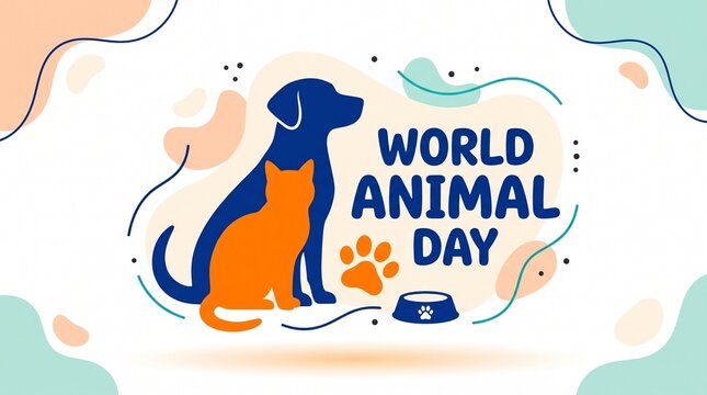 Cute dog celebrating world animal day