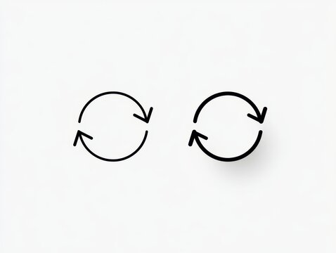Set of refresh or reload arrow icons, circular rotation signs, vector illustration isolated on white background