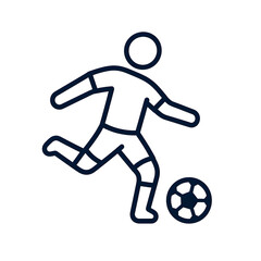 Fototapeta premium Minimalist soccer player icon with ball