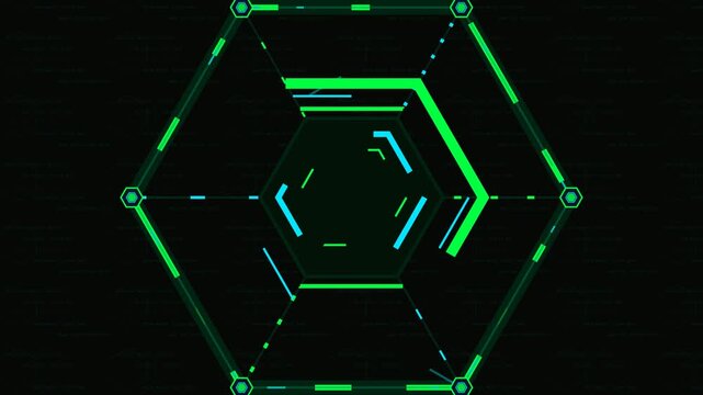 Minimalist Biomechanical Hive Hexagonal High Frequency Trading Dark Pool Outline Animation