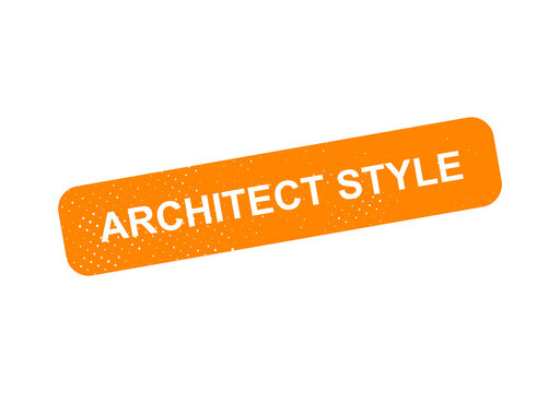 Orange architect style badge with dotted pattern illustration