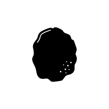 This is a minimalist vector illustration of a Potato icon, featuring a simple, clean, and solid glyph style. The icon can be used as a symbol, sign, or logo.