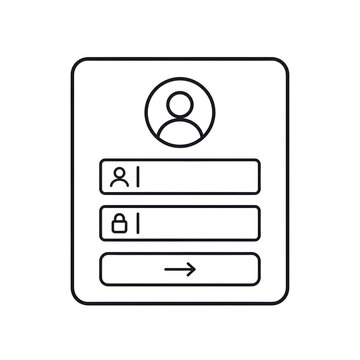 Login form interface icon with user profile and password fields