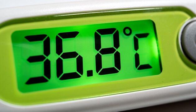 Displaying thermometer reading 36