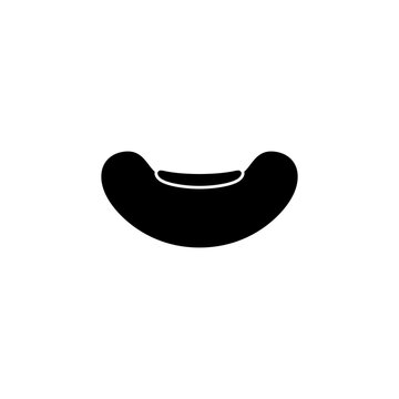 This is a minimalist vector illustration of a Bean icon, featuring a simple, clean, and solid glyph style. The icon can be used as a symbol, sign, or logo.