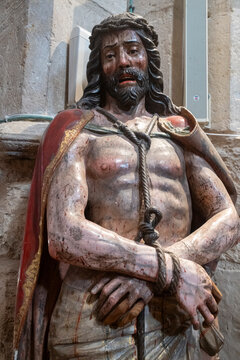 Ecce Homo sculpture inside Burgos Cathedral in Burgos, Spain