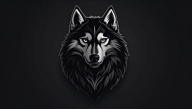 Stylized wolf head illustration against dark backdrop for design projects