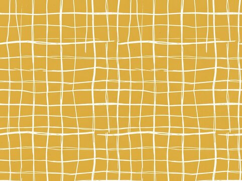 Abstract yellow geometric background with irregular white rectangular grid pattern, modern seamless mosaic texture for wallpaper, wrapping paper, textile and graphic design
