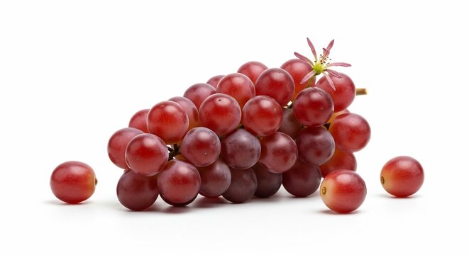Red grapes isolated on white
