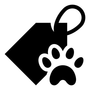 Pet Tag Solid Icon, Animal Identification Dog Cat Collar Name