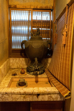 Antique Bronze Incense Burner with Lion Finial in Japanese Alcove