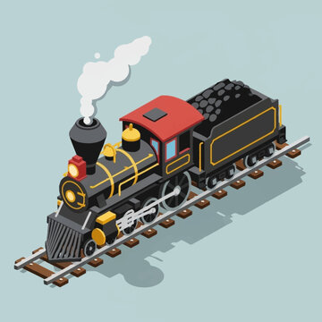 Vintage steam locomotive on railway tracks emitting smoke.