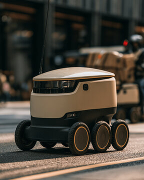 Delivery robot automation workforce impact street wheel urban autonomous transport technology