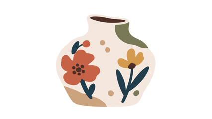 Decorative floral ceramic vase in modern abstract style © Andrei