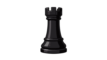 Black rook chess piece cartoon vector illustration © Andrei