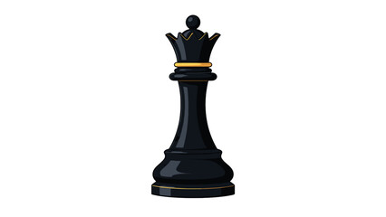 Black chess queen piece isolated on white background © Andrei
