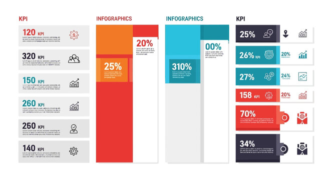 Colorful bar chart infographic showing growth statistics and percentages.