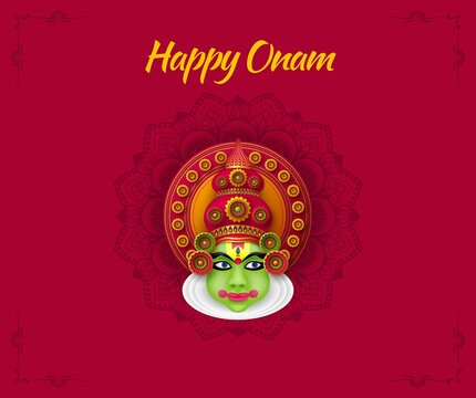 Onam Maroon Festival Greeting Poster