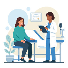 Fototapeta premium Doctor Consulting Patient in Medical Office, Health Check-up Concept