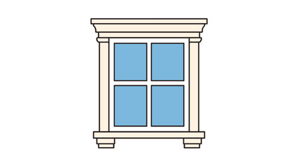 Obraz premium Simple decorative window frame vector illustration