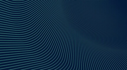 Naklejka premium Abstract background with flowing teal lines on a dark blue surface