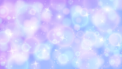 Fototapeta premium Glitter unicorn background with pink gradient and star pattern. Magical rainbow sky with pastel sparkle and dreamy fairy princess effect. Shiny holographic texture with soft bokeh and iridescent glow.