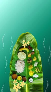 Onam Cyan Green and White Elegant Greeting Video Story