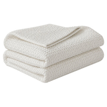 Premium Folded Waffle Blankets Soft Modern Luxury Home Textiles