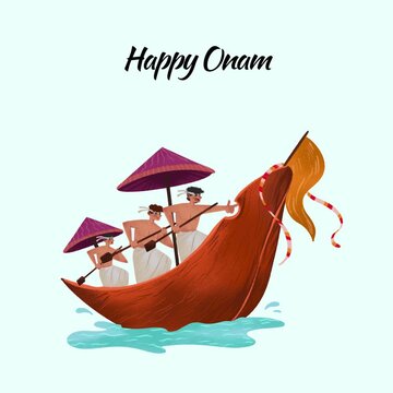 Onam Blue and Dark Brown Greeting Video