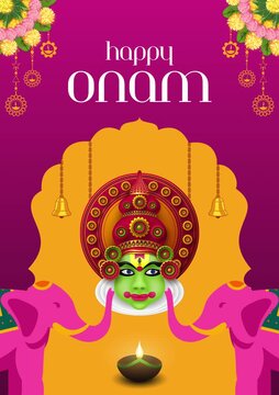 Onam Pink Floral Greeting Video