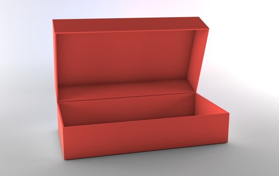 Red Product Display Box Mockup on white Background. Minimal Presentation Tray, Luxury Showcase, Branding Template